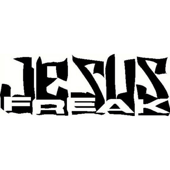 Jesus Freak Hard Hat Stickers PACK OF 3. Vinyl Decals by Scripture Wall Art, 2"x5" Black