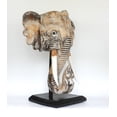 thumbnail image 2 of G6 Collection Wooden White Wash Elephant Mask Bust Statue on Stand Sculpture Figurine Home Decor Hand Carved Handmade Accent Handcrafted Decoration Wood Size: 22" tall x 18" wide x 10" deep, 2 of 6