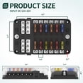 thumbnail image 2 of Bloque de fusibles DaierTek de 12 vías, 12 V con indicador LED marino, 100 A, 2 of 6