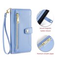 thumbnail image 2 of Allytech for Google Pixel 8 Wallet Case Cover, Large Space Cards Slots Zipper Pocket Shoulder Strap Kickstand Shockproof Wallet Phone Case for Google Pixel 8 6.2" - Blue, 2 of 6