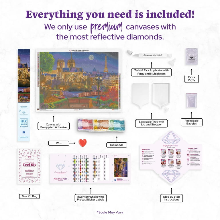 DIAMOND ART CLUB Notre Dame Night Diamond Painting Kit - Walmart.com