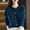 Dark Blue, variant on Women Knitted Spring And Autumn Round Neck Sweater Long Sleeve Solid Color All Cardigan Jacket Cactus Cardigans for Women Light Weight Sweaters Light Weight Summer Sweaters Clothes for Women Cardigan