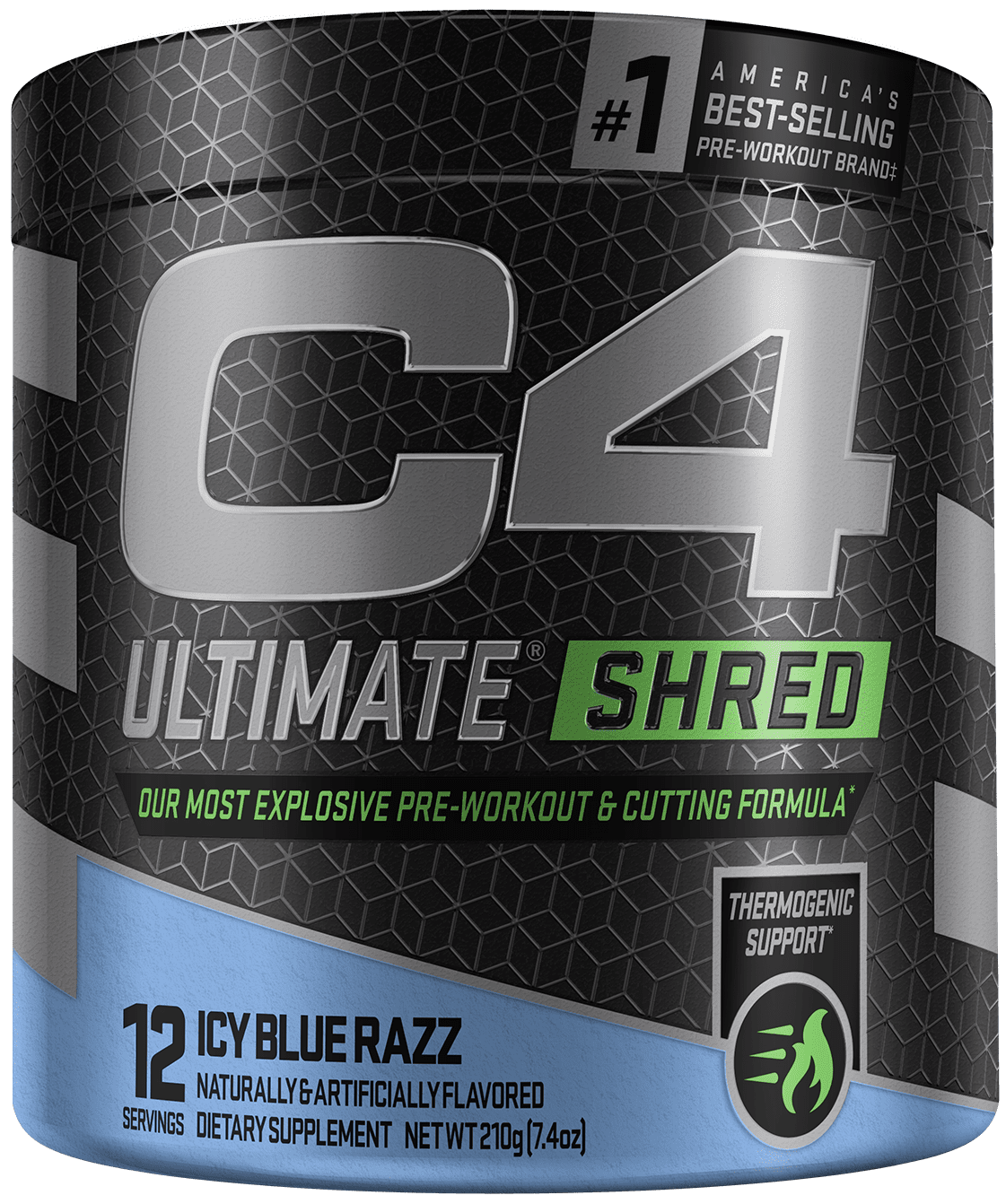 Cellucor + C4 Ultimate Shred Preworkout Powder + Icy Blue Razz +  Pumps & Fat Burning + 12 Servings