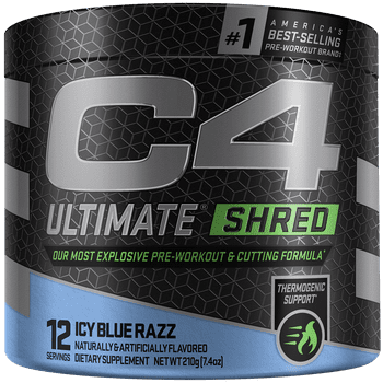Cellucor + C4 Ultimate Shred Preworkout Powder + Icy Blue Razz +  Pumps &  Burning + 12 Servings
