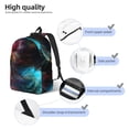 thumbnail image 3 of Disketp Neon Spectrum Cat Portrait Mochila de Lona Estampada, Mochila Escolar de Viaje Ligera para Estudiantes y Portátil-Small, 3 of 5