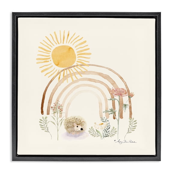 Stupell Industries Bohemian Soft Boho Nature Black Floating Frame Canvas Art, 18 x 18, by Audrey Jeanne Roberts