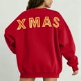 thumbnail image 2 of Oversized Merry Christmas Sweatshirt for Women Long Sleeve Crewneck Holiday Pullover with Front and Back Letter Print Festive Xmas Top for Cozy Seasonal Celebrations, 2 of 5