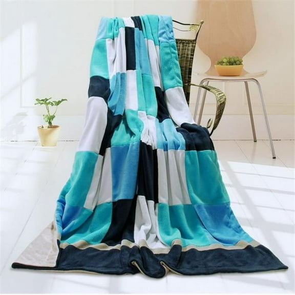 ONITIVA-BLK-025 Onitiva - Plaids - Coral Sea Soft Coral Fleece Patchwork Throw Blanket
