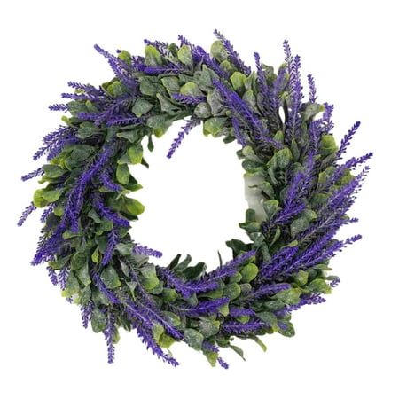 

Yrtoes Lavender Simulation Garland Ring Field Pendant Door Knocker Round Wreath on Clearance