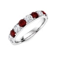 thumbnail image 2 of Mooneye 3MM Round Garnet 925 Sterling Silver Channel Set Eternity Women Valentines Day Gifts Ring, 2 of 3