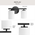 thumbnail image 5 of Replay Collection Two-Light Black Etched Glass Modern Bath Vanity Light, 5 of 14