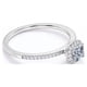 thumbnail image 4 of JeenMata Anillo de Compromiso con Halo de Diamantes Reales de Talla Cojín de 0,50 Quilates en Oro Blanco de 10 K, 4 of 6