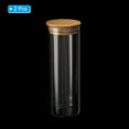 thumbnail image 3 of Uxcell tarro de vidrio de 17 oz con tapa de bambú hermética, recipiente de cocina de vidrio, tarro de almacenamiento de alimentos, 2 paquetes (19x6.5cm), 3 of 6