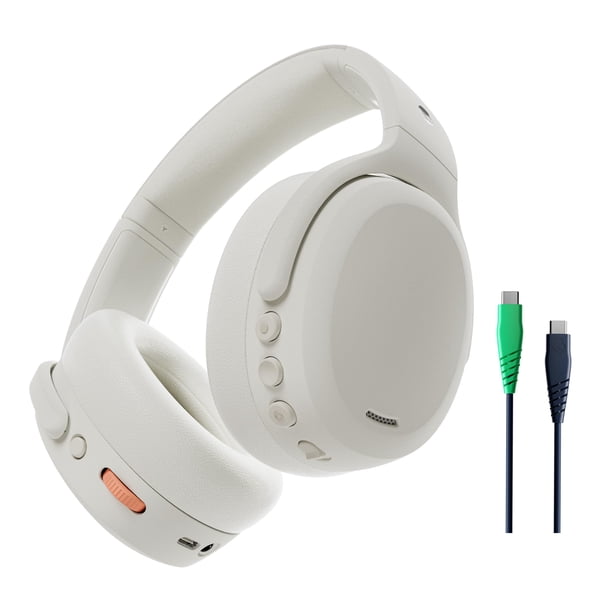 Skullcandy Crusher ANC 2 Auriculares inalámbricos supraaurales con cancelación de ruido con graves sensoriales y cable de carga, batería de 50 horas, Skull-iQ, habilitado para Alexa, micrófono, funcio