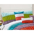 thumbnail image 2 of 7 Piece CELENE colorful stripe ruffled Clearance bedding Comforter Set Fade Resistant, Wrinkle Free, No Ironing Necessary, Super Soft, All Size- Queen King Cal.king Size (Queen, Rainbow), 2 of 4