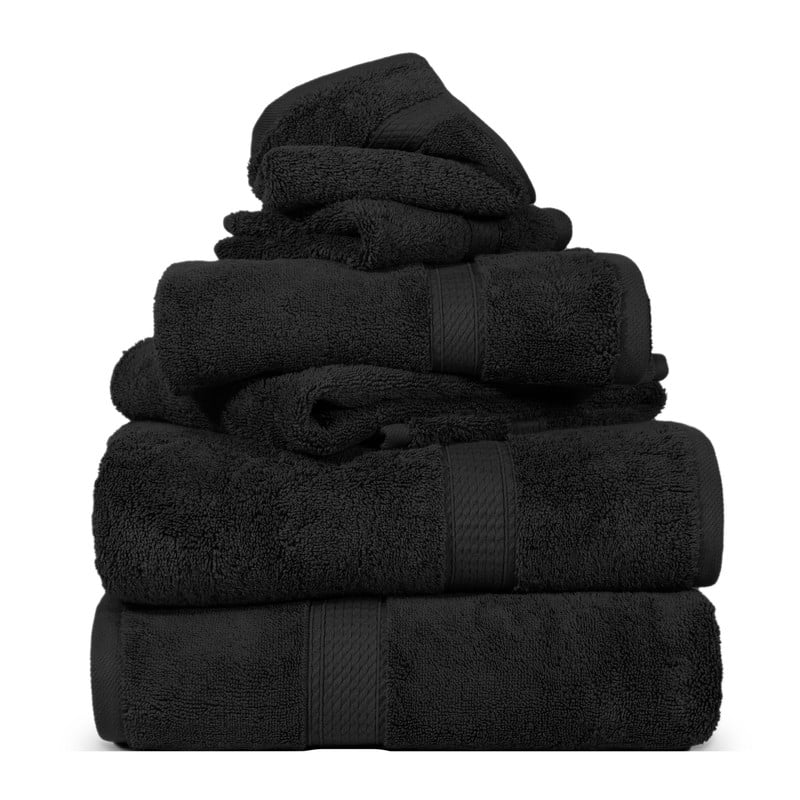 Superior 800 GSM Egyptian Cotton 6-Piece Face Towel Set, Soft Ultra Absorbent Towels, Navy Blue
