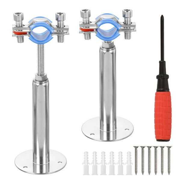 Soporte de tubería Uxcell 2Pcs, soporte de tubería de montaje en pared y techo, altura ajustable de 100-150mm para tubería OD de 19-22mm