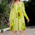 Bybiment Women's Plus Size Midi Dresses, Cute Cartoon Avocado Cat