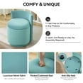 thumbnail image 6 of Velvet Swivel Vanity Chair with Storage, Swivel Makeup Chair with Wave Back, No Assembly Small Accent Stool for Bedroom, Dressing, Living Room,White, 6 of 8