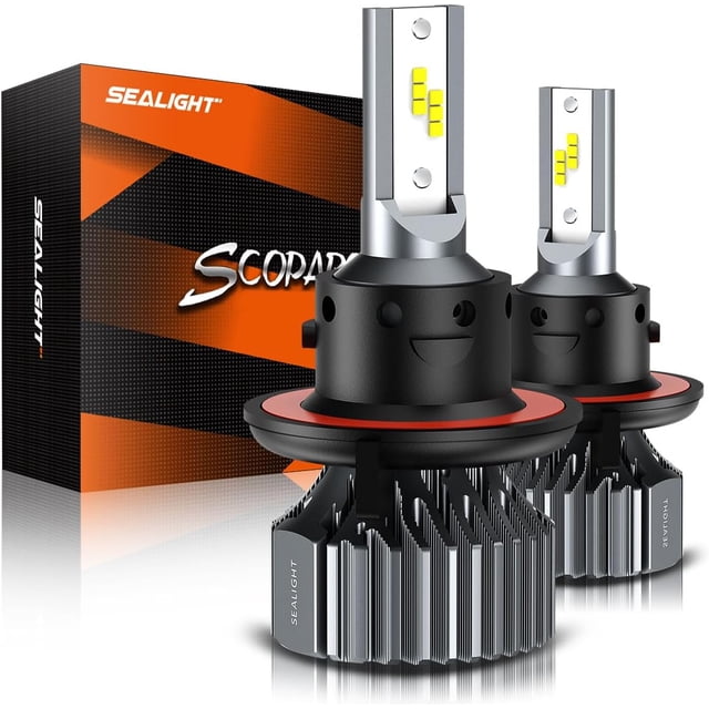 SEALIGHT 9007 HB5 Bombillas LED Powersports para ATV, bombillas LED superbrillantes Hi/Lo de doble haz Powersports, 6000 K protección ocular blanca, reemplazo halógeno de instalación rápida, paquete d