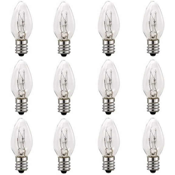 12 Pack, 15 Watt Light Bulbs for Himalayan Salt Lamps & Baskets, Chandeliers, Scentsy & Wax Warmers, E12 Base