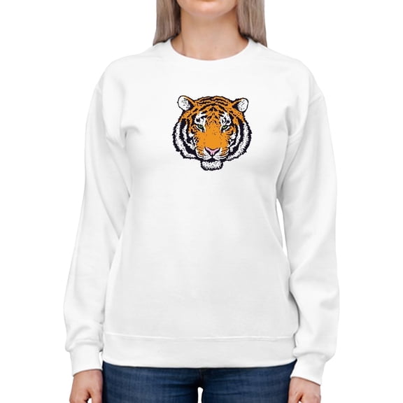 Bengal Tiger Head Sweatshirt Women -SPIdeals Designs, Female Large