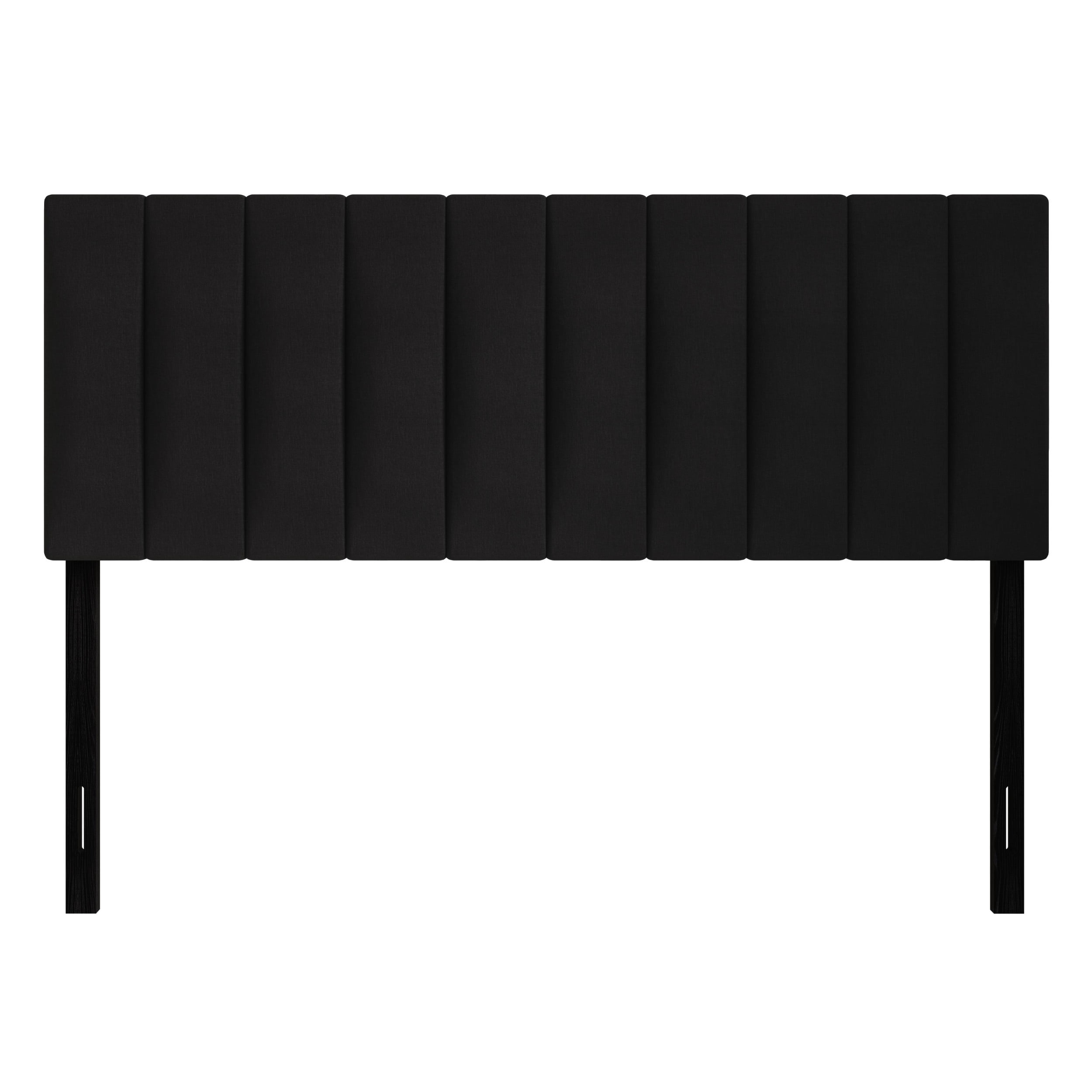 Home Design Dennis King Upholstered Headboard with Vertical Channel Design, Adjustable Height, Black