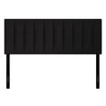 thumbnail image 3 of Home Design Dennis Queen Upholstered Headboard with Vertical Channel Design, Adjustable Height, Black, 3 of 8