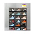 thumbnail image 1 of 2 PCS Shoe Box Clear Plastic Stackable Solid Shoe Storage Boxes, Shoe Organizer Box, Drop Front Shoe Box, Plastic Display Case, Shoe Containers for Sn, 1 of 4