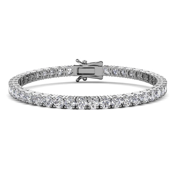Cate & Chloe Kaylee 18k Plated Tennis Bracelet, Women's 18k Rose Gold Plated Bracelets with AAA Round Cut Cubic Zirconia Crystals, Sparkling CZ Crystal Bracelet for Women, Simulated Diamond Bracelet
