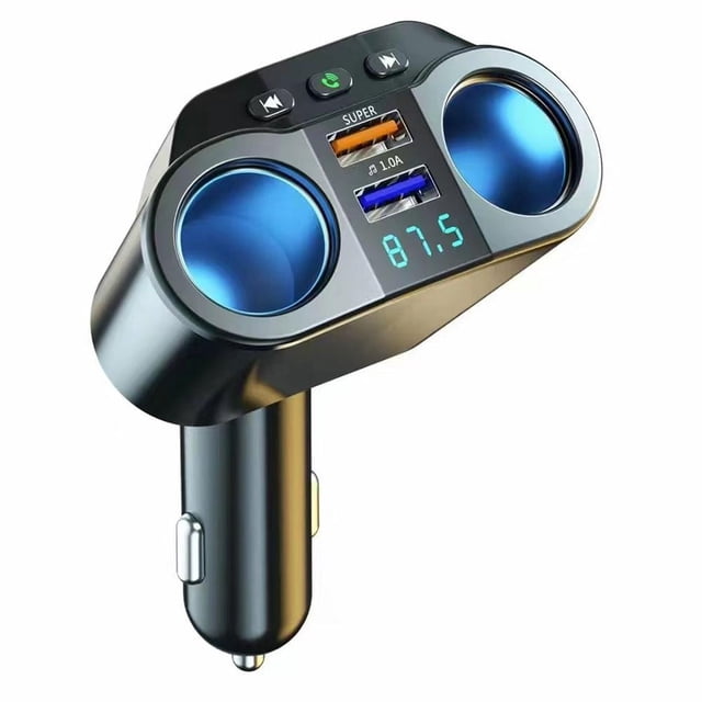 Wartleves Adaptador de enchufe universal con 2 puertos USB para carga rápida del coche