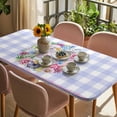 thumbnail image 3 of Happy Easter Table Cloths for 6 Foot Rectangle Tables, Colorful Eggs Flowers Butterfly Purple Plaid Patio Waterproof Elastic Fitted Tablecloths, Washable Rectangular Table Cover for Camping, 3 of 8