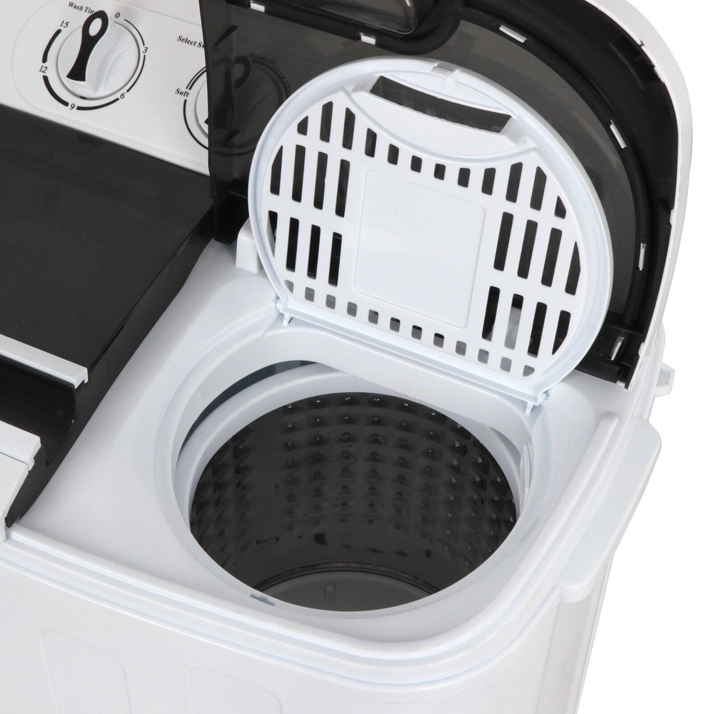 SONGMY 8 lbs Portable Washing Machine, Twin Tub Semi-Automatic Mini Washer with Spin Dryer, Compact Laundry Machine for Apartments