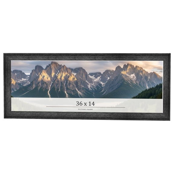 36x14 Frame Black Real Wood Picture Frame Width 1.5 inches | Interior Frame Depth 0.5 inches | Barn