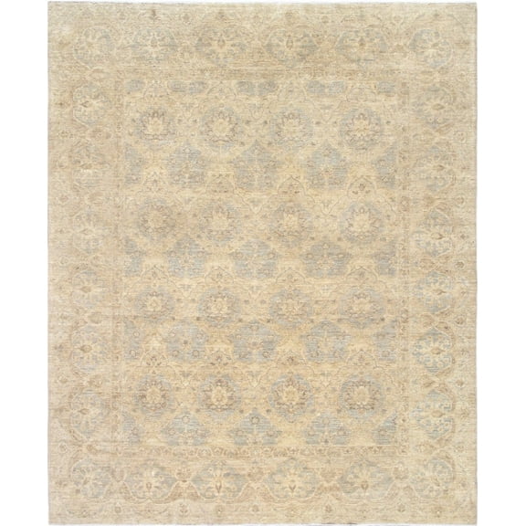 Pasargad Home Denver Hand-Knotted Ivory Lamb's Wool Area Rug- 8 ft. 2 in. X 9 ft.10 in.