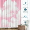 thumbnail image 3 of Pink Modern Cloud Decor Shower Curtain,Kawaii Bathroom Decor Polyester Fiber Plastic Rings Quick-Drying Waterproof for Bathtubs/Bathroom, 72x72 inches, 3 of 5