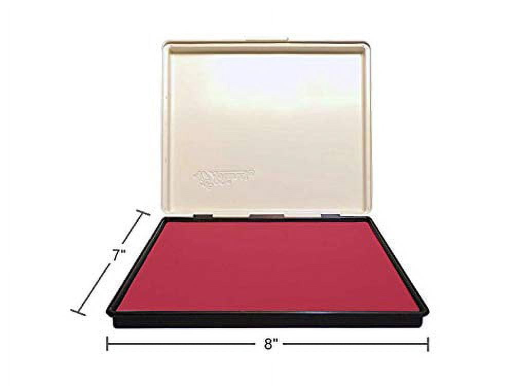 Infusion 7" x 8" Extra Large Industrial Stamp Ink Pad, Your Go to Large Stamp Ink Pad for Bright Color, Even Coverage and Durability, Crimson Stamp Pad
