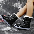thumbnail image 2 of gakvov Snow Boots For Women Low Heel Mid-Calf Boots Women's Mid Calf Boots Round Toe Booties Two Ways Of Wearing Lace Up Snow Boots, 2 of 9
