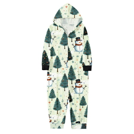 

Family Photo Outfits Parent Child Christmas Matching Christmas Siamese Prints Hooded Romper Zipper Jumpsuit Loungewear Friends Party Casual Family Matching Pajamas A 4 years - 5 years