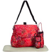 Red Asian Print Diaper Bag