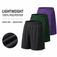 thumbnail image 2 of Men's Athletic Shorts 5-Pack, Quick-Dry Breathable Loose Fit with Elastic Waist for Running, Gym and Basketball, 2 of 10