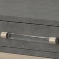 thumbnail image 3 of J&D Designs Kain 2-Drawer Faux Leather & Iron Console Table in Gray/Champagne, 3 of 3