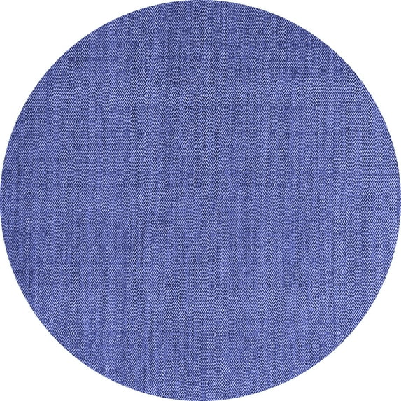 Ahgly Company Indoor Round Abstract Blue Contemporary Area Rugs, 7' Round