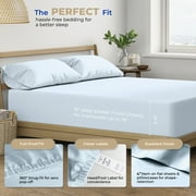 THREAD SPREAD King Sheets Cotton - 400 Thread Count 100% Egyptian Cotton Sheets King Size (4 PC, Light Blue), Soft, Cooling Sateen Hotel Sheet Set