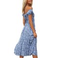 thumbnail image 4 of Robe Imprimée sur l'Épaule Robe Midi Robe Courte Manches Courtes Femme Tenues d'Été, XL, 4 of 8