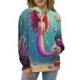 thumbnail image 4 of Cartoon Mermaid Seaweed 3D Print Hoodie Men Women Autumn Thin Pullover Sweatshirt Vintage Streetwear Tops, 4 of 6