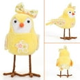 thumbnail image 4 of Dalrosia Easter Plush Bird Holiday Standing Birds Figurine Ornaments with Long Leg & Printed Scarf and Bow Perfect for Table Fireplace Indoor Home Decoration Easter Party Idea Gift, 4 of 4