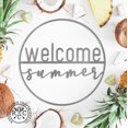 thumbnail image 2 of Rusted Orange Metal 12" Welcome Summer Season Greeting Sign, 2 of 4