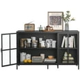 thumbnail image 6 of Modern Sideboard Buffet Cabinet with Storage Premium Steel Storage Cabinet ,Adjustable Feet,Glass Doors,Large Capacity Organizer, 6 of 10