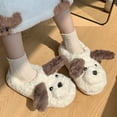 thumbnail image 5 of NEW Cute Long Ear Dog Slippers Women Fluffy Furry Slippers Platform Thick Sole Shoes Winter Kawaii Memory Foam Home Slides (dog shoes,size36-37 fit 35-36), 5 of 8